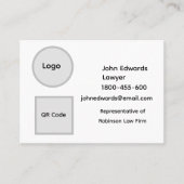 John Edwards Template Business Card Visitenkarte (Vorderseite)