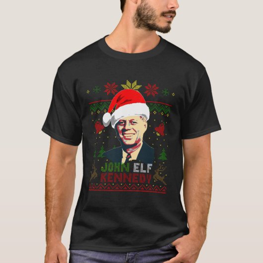 John Elf Kennedy Funny Christmas T-Shirt (Vorderseite)