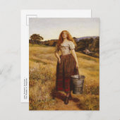 John Everett Millais - Bauern Tochter Postcard Postkarte (Vorne/Hinten)