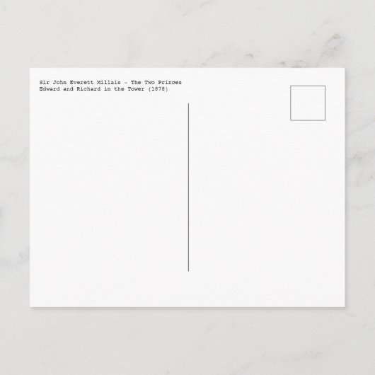 John Everett Millais - Die zwei Prinzen Postkarte (Rückseite)