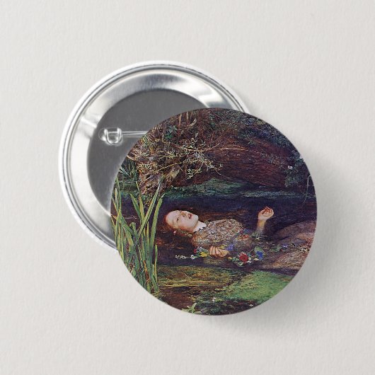 John Everett Millais Ophelia Button (Vorne & Hinten)