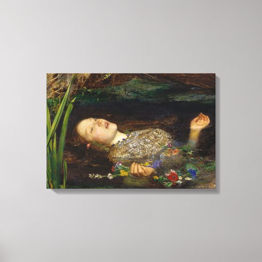 John Everett Millais - Ophelia Leinwanddruck (Vorderseite)