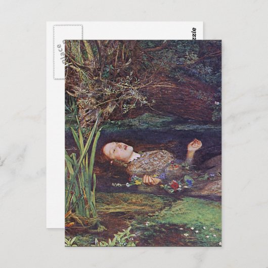 John Everett Millais Ophelia Postkarte (Vorne/Hinten)