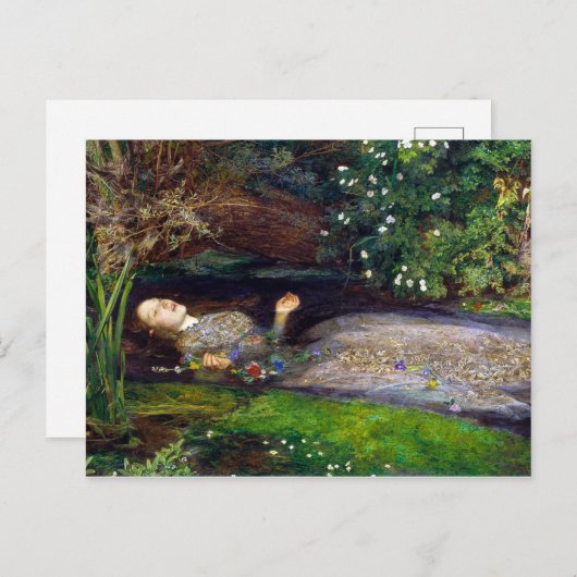 John Everett Millais Ophelia Postkarte (Vorne/Hinten)