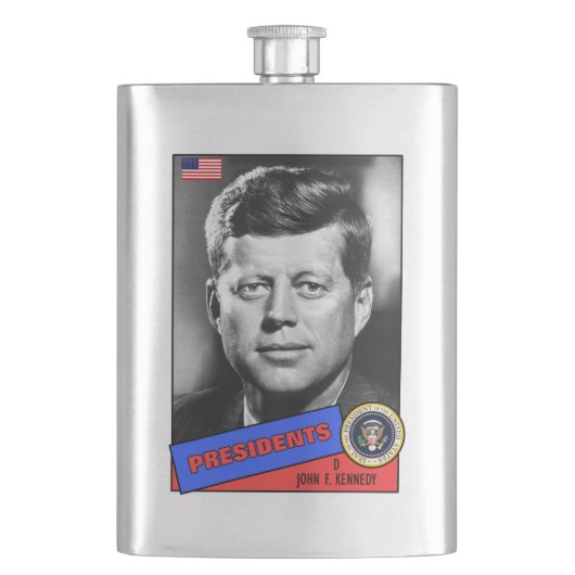 John F. Kennedy Baseball Card Flachmann (Vorderseite)