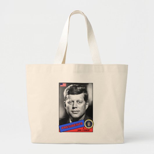 John F. Kennedy Baseball Card Jumbo Stoffbeutel (Vorne)