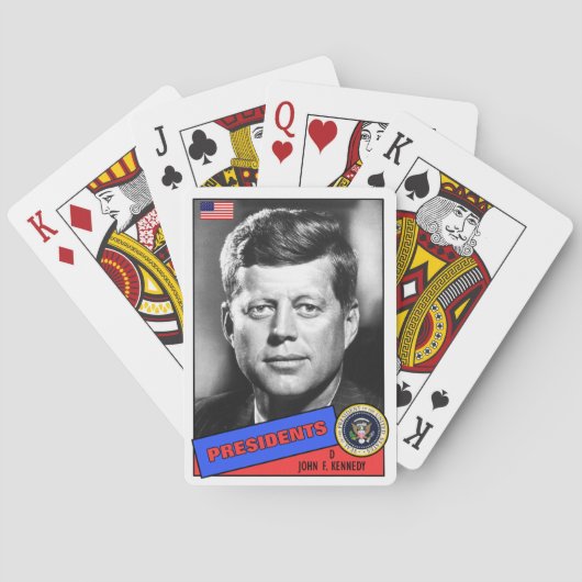 John F. Kennedy Baseball Card Spielkarten (Rückseite)