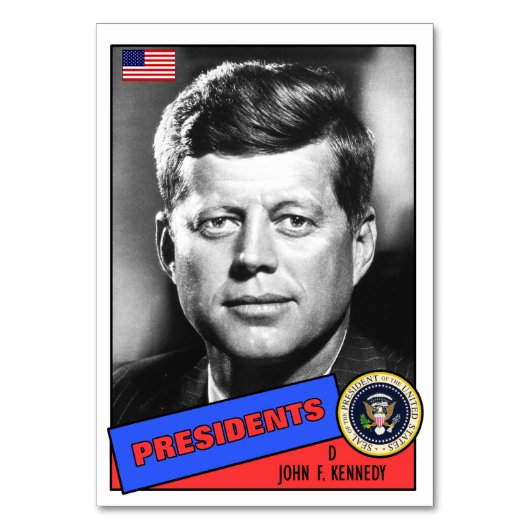 John F. Kennedy Baseball Card Tischnummer (Vorderseite)