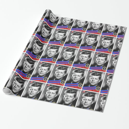 John F. Kennedy Baseballkarte Geschenkpapier (Ungerollt)