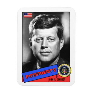 John F. Kennedy-Baseballkarte Magnet