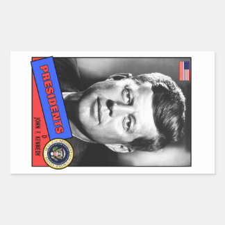 John F. Kennedy Baseballkarte Rechteckiger Aufkleber