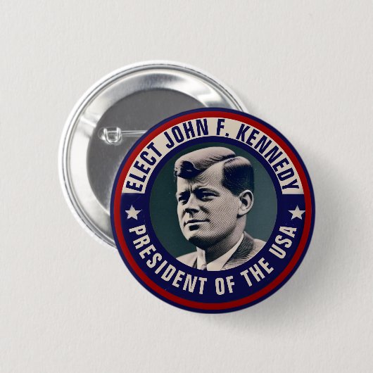John F. Kennedy Campaign Button (Vorne & Hinten)