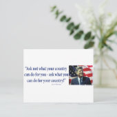 John F Kennedy - Frag nicht, was dein Land ist Postkarte (Stehend Vorderseite)