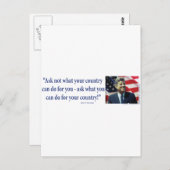John F Kennedy - Frag nicht, was dein Land ist Postkarte (Vorne/Hinten)