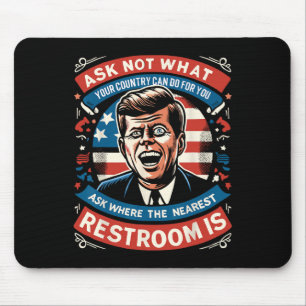 John F. Kennedy Funny Patriotic Toilet Meme 4. Mousepad