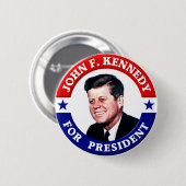 John F Kennedy für Präsident Button (Vorne & Hinten)