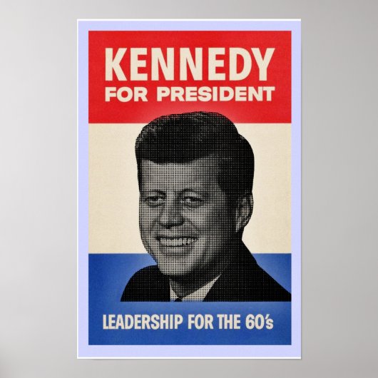 John F Kennedy Halbtonposter Poster (Vorne)