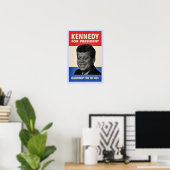 John F Kennedy Halbtonposter Poster (Heimbüro)