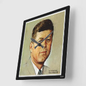John F. Kennedy IN MEMORIAM 2 Quadratische Wanduhr (Winkel)