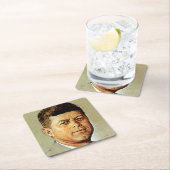 John F. Kennedy IN MEMORIAM 2 Rechteckiger Pappuntersetzer (Vor Ort)