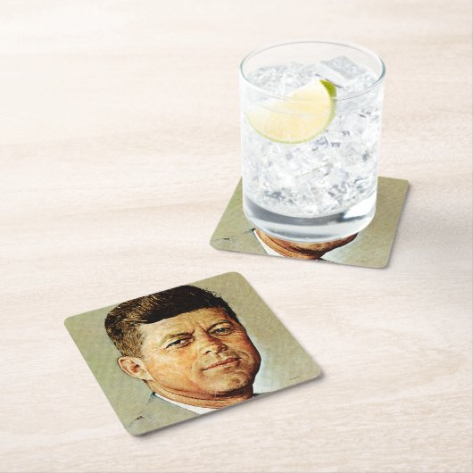 John F. Kennedy IN MEMORIAM 2 Rechteckiger Pappuntersetzer (Vor Ort)