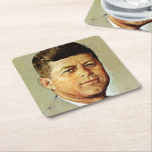 John F. Kennedy IN MEMORIAM 2 Rechteckiger Pappuntersetzer (angewinkelt)