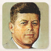 John F. Kennedy IN MEMORIAM 2 Rechteckiger Pappuntersetzer (Vorderseite)