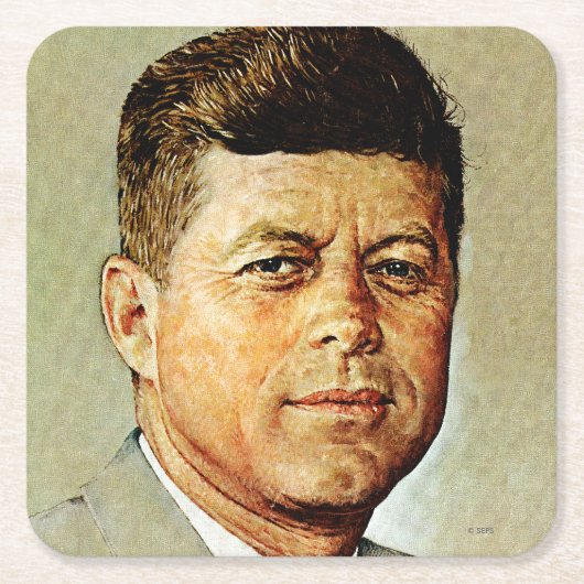 John F. Kennedy IN MEMORIAM 2 Rechteckiger Pappuntersetzer (Vorderseite)