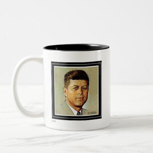 John F. Kennedy IN MEMORIAM 2 Zweifarbige Tasse (Links)