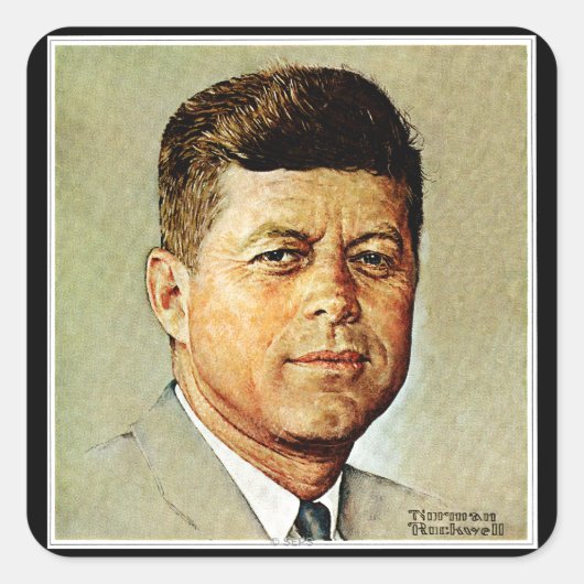 John F. Kennedy IN MEMORIAM Quadratischer Aufkleber (Vorderseite)