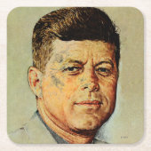 John F. Kennedy IN MEMORIAM Rechteckiger Pappuntersetzer (Vorderseite)