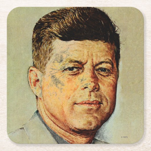 John F. Kennedy IN MEMORIAM Rechteckiger Pappuntersetzer (Vorderseite)