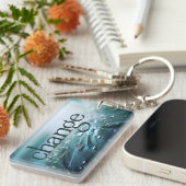 John F. Kennedy Inspiration Zitat "Change" Schlüsselanhänger (Vorderseite rechts)