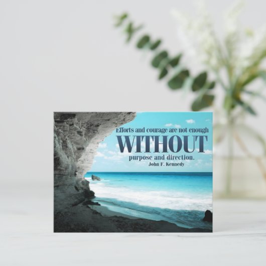 John F. Kennedy Inspiration Zitat "Zweck" Postkarte (Stehend Vorderseite)