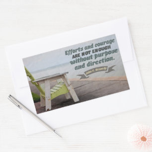 John F. Kennedy Inspiration Zitat "Zweck" Rechteckiger Aufkleber