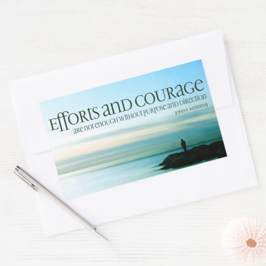 John F. Kennedy Inspiration Zitat "Zweck" Rechteckiger Aufkleber (Umschlag)