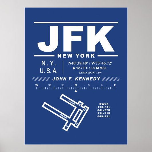 John F. Kennedy International Airport JFK Poster (Vorne)