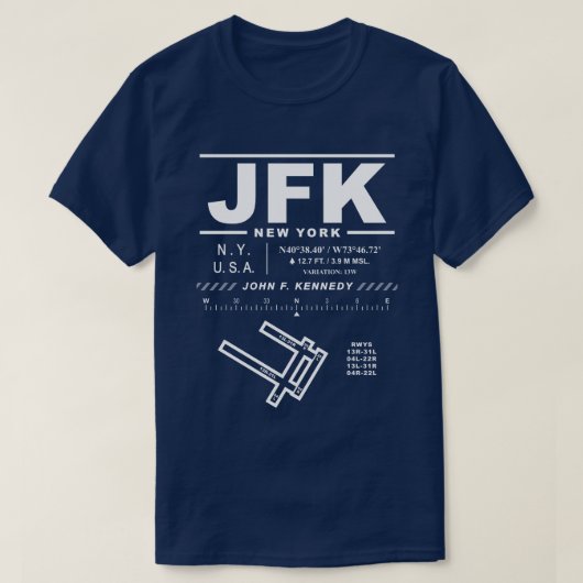 John F. Kennedy International Airport JFK T - Shir T-Shirt (Design vorne)