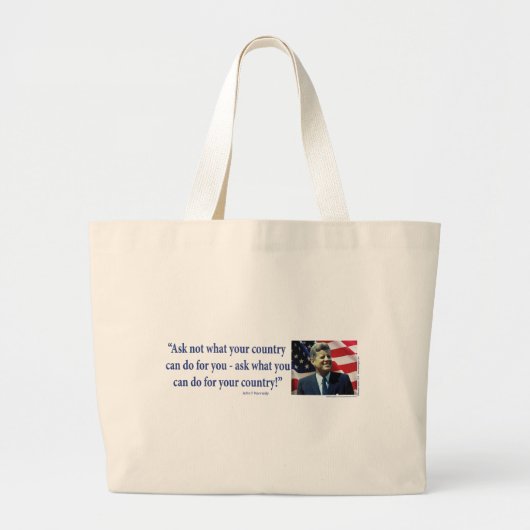 John F Kennedy Jumbo Stoffbeutel (Vorne)