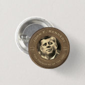 John F. Kennedy-Kampagnen-Knopf Button (Vorne & Hinten)