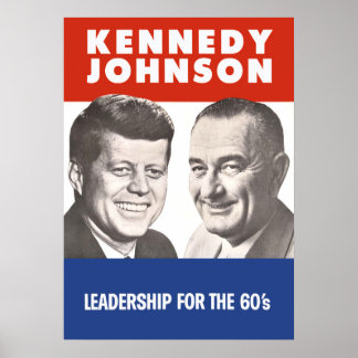 John F. Kennedy & Lyndon B Johnson Kampagne der 19 Poster