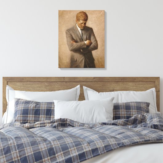 John F. Kennedy Offiziell Portrait Leinwanddruck (Insitu (Schlafzimmer))