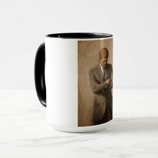 John F Kennedy Offiziell Portrait Tasse (Vorderseite Links)