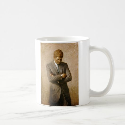John F Kennedy Offiziell Portrait von Aaron Shikle Kaffeetasse (Rechts)