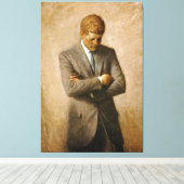John F Kennedy Offiziell Portrait von Aaron Shikle Leinwanddruck (Insitu (Holzboden))