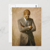 John F Kennedy Offiziell Portrait von Aaron Shikle Postkarte (Vorne/Hinten)