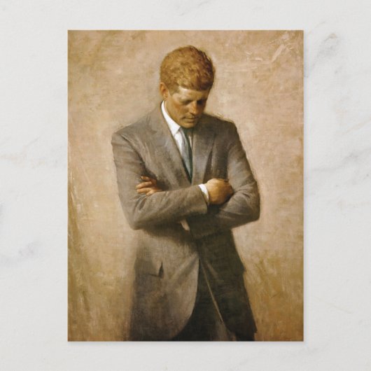 John F Kennedy Offiziell Portrait von Aaron Shikle Postkarte (Vorderseite)