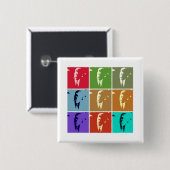 John F Kennedy Pop Art Button (Vorne & Hinten)