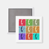 John F Kennedy Pop Art Magnet (Vorderseite/Rückseite)