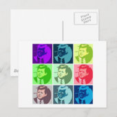 John F Kennedy Pop Art Postkarte (Vorne/Hinten)